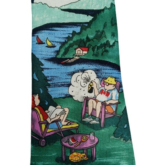 Mens The Wilds of Canada Novelty Necktie Cartoon - Picture 1 of 3